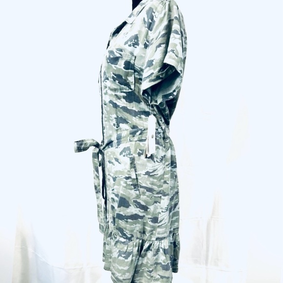 AQUA Gray Camouflage Shirt Dress - Picture 4 of 6
